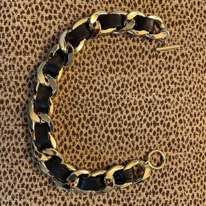 Michael Kors chain and leather necklace